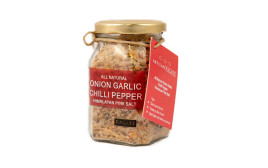 Artisan Palate All Natural Onion Garlic Chilli Pepper Himalayan Pink Salt  Bottle  150 grams